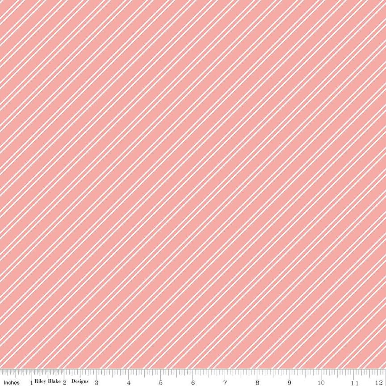 Fabric Riley Blake Coral Stripes Between the Pages by the Quarter Yard C15374-CORAL